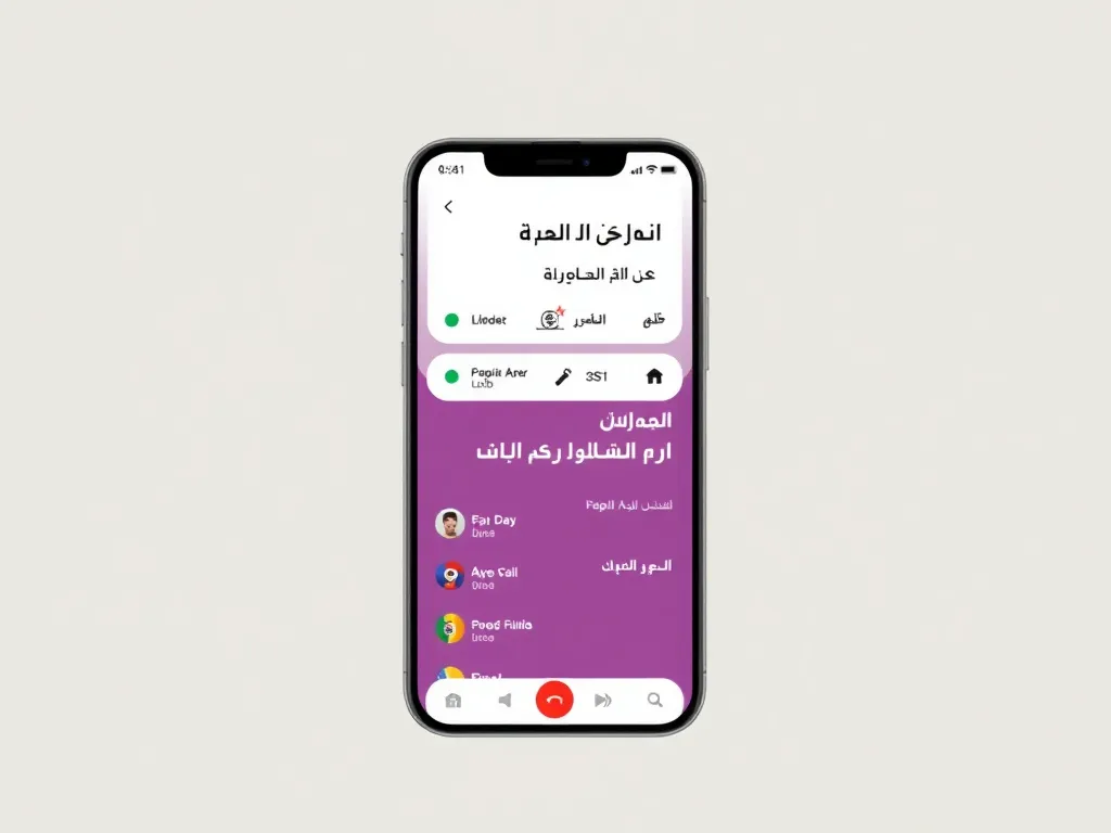 Culturally adapted app interface in Arabic, featuring right-to-left design, regional icons, and local payment methods, high quality